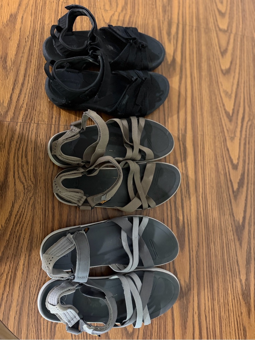 Teva Women's Sandal Trio in Black, Tan, and Gray